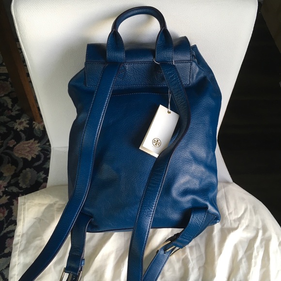 NWT Tory Burch Brody large Leather backpack blue main image 10